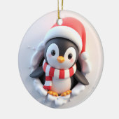 Niedlicher Adorable Holiday Pinguin Ausbrechen Keramik Ornament (Links)