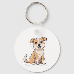 Niedlicher adorable Lächeln Stray Hund Schlüsselanhänger