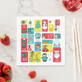 Niedlicher Adventkalender-Cartoon Serviette (Beispiel)
