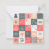 Niedlicher Adventskalender Mitteilungskarte (Rückseite)