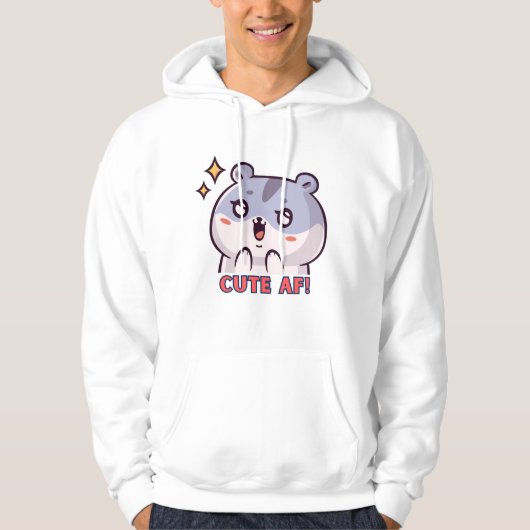 Niedlicher AF! Hamster Design Hoodie (Vorderseite)