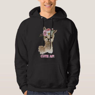 Niedlicher AF! Watercolor Llama Design Hoodie