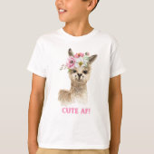 Niedlicher AF! Watercolor Llama Design T-Shirt (Vorderseite)