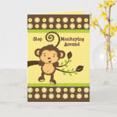 Niedlicher Affe auf Karte (Gelbe Blume)