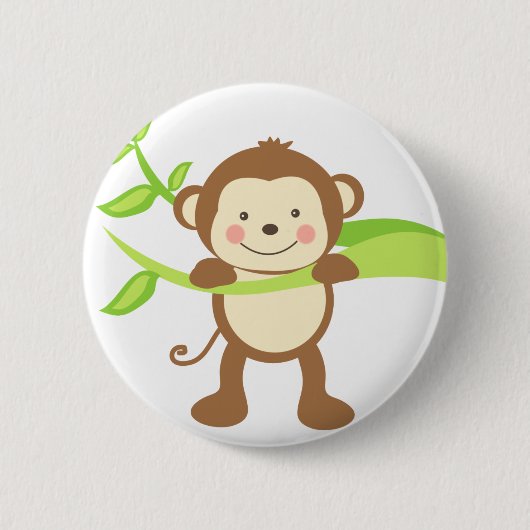 Niedlicher Affe Button (Vorderseite)