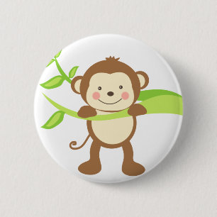 Niedlicher Affe Button