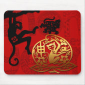 Niedlicher Affe-chinesischer Mousepad (Vorne)