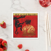 Niedlicher Affe Chinesisches Jahr Zodiac Birthday Serviette (Beispiel)