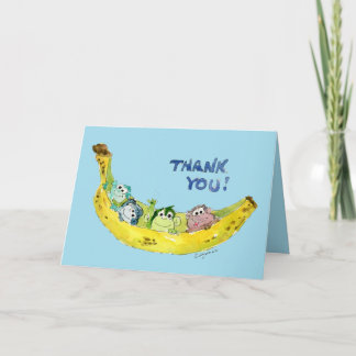 Niedlicher Affe Danke, dass Sie Blue Card erhalten Dankeskarte