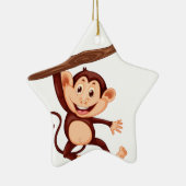Niedlicher Affe, der an der Niederlassung hängt Keramik Ornament (Rechts)