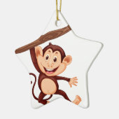 Niedlicher Affe, der an der Niederlassung hängt Keramik Ornament (Links)