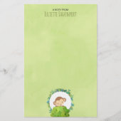 Niedlicher Affe, der aus Hinter Bush herausholt Briefpapier (Vorderseite)