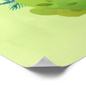 Niedlicher Affe, der aus Hinter Bush herausholt Poster (Ecke)