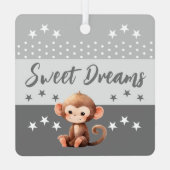 Niedlicher Affe, der Name wird hinzugefügt, schläf Ornament Aus Metall (Rückseite)