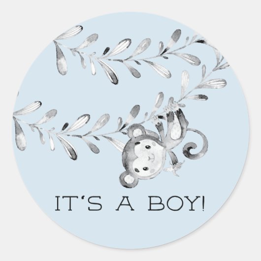 Niedlicher Affe Es ist ein Boy-Gefallen Sticker (Vorderseite)