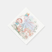 Niedlicher Affe Florals Nature Babydusche Picnic Serviette (Ecke)