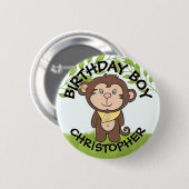 Niedlicher Affe Geburtstag Button (Vorne & Hinten)