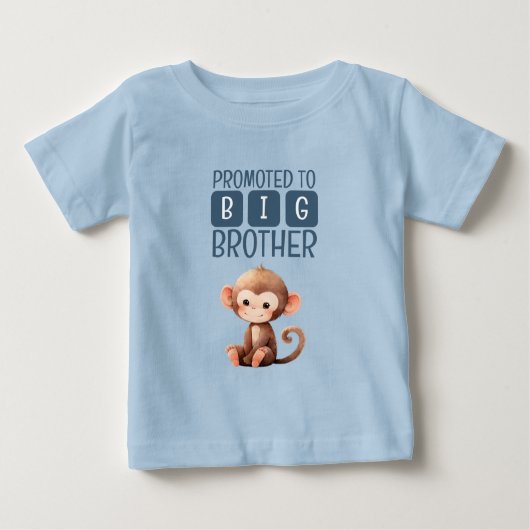 Niedlicher Affe Großbruder Blau Baby T-shirt (Vorderseite)