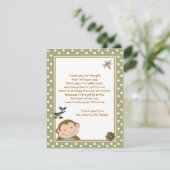 Niedlicher Affe grün/braun Dankeschön Karten (Stehend Vorderseite)