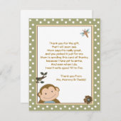 Niedlicher Affe grün/braun Dankeschön Karten (Vorne/Hinten)