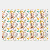 Niedlicher Affe Happy Birthday Party Cake Geschenkpapier Set (Vorderseite)