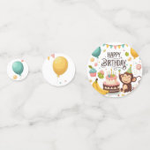 Niedlicher Affe Happy Birthday Party Confetti Konfetti (Rückseiten)