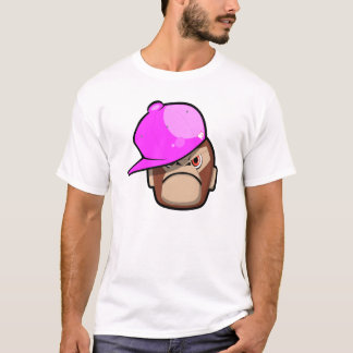 Niedlicher Affe in der rosa Apfelart (auf weißem T-Shirt