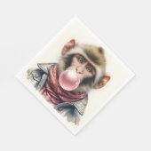 Niedlicher Affe in Scarf und Jacket Serviette (Ecke)