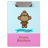 Niedlicher Affe-Individuelle Name Klemmbrett (Vorderseite)
