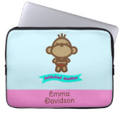 Niedlicher Affe-Individuelle Name Laptopschutzhülle (Vorderseite)