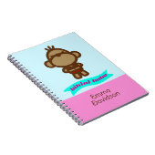 Niedlicher Affe-Individuelle Name Notizblock (Rechte Seite)