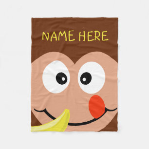 Niedlicher Affe-individueller Name scherzt Fleecedecke