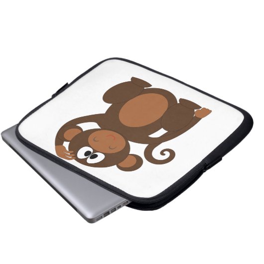 Niedlicher Affe Laptopschutzhülle (Vorne Knopf)