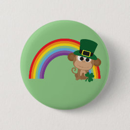 Niedlicher Affe Leprechaun Button