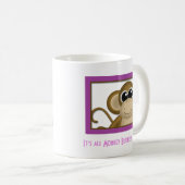 Niedlicher Affe-lila Tasse (VorderseiteRechts)