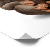 Niedlicher Affe mit Augenbrille weiß Poster (Ecke)