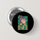 Niedlicher Affe mit Bananen Button (Vorne & Hinten)