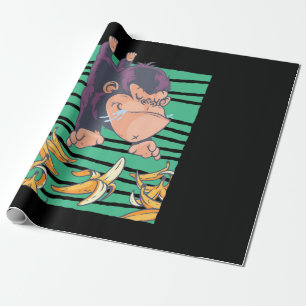 Niedlicher Affe mit Bananen Geschenkpapier