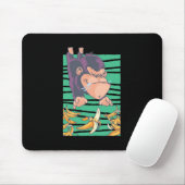 Niedlicher Affe mit Bananen Mousepad (Mit Mouse)