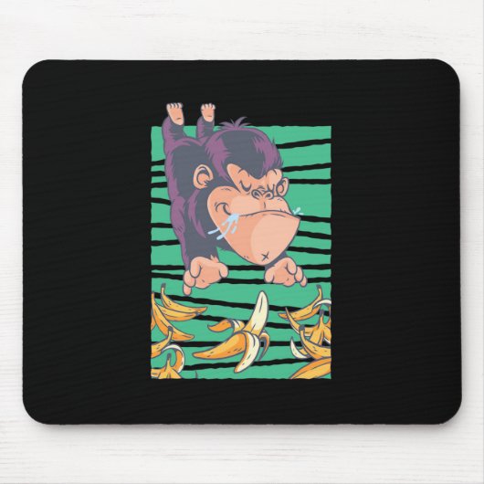 Niedlicher Affe mit Bananen Mousepad (Vorne)