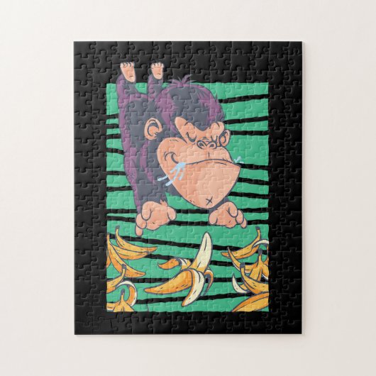 Niedlicher Affe mit Bananen Puzzle (Vertikal)
