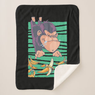 Niedlicher Affe mit Bananen Sherpadecke