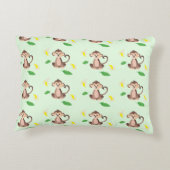 Niedlicher Affe mit Bananenschalen, tropischem Lea Dekokissen (Rückseite)