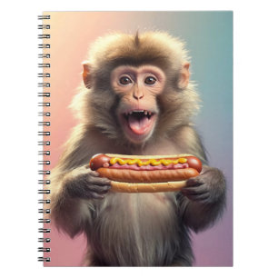 Niedlicher Affe mit Hotdog Notizblock