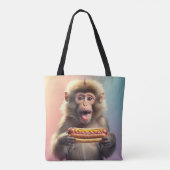 Niedlicher Affe mit Hotdog Tasche (Rückseite)
