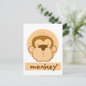 niedlicher Affe Postkarte (Stehend Vorderseite)