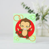 Niedlicher Affe Postkarte (Stehend Vorderseite)