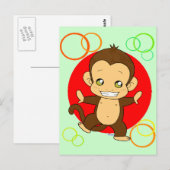 Niedlicher Affe Postkarte (Vorne/Hinten)