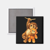 Niedlicher Affe Punch ausgestopfter Buddy Plüsch u Magnet (Vorderseite/Rückseite)