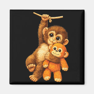 Niedlicher Affe Punch ausgestopfter Buddy Plüsch u Magnet